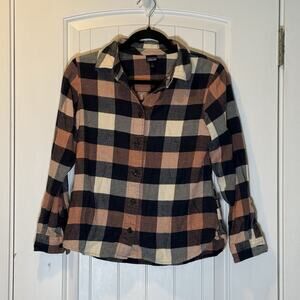 Patagonia Shirt Girls Large Upriver Century Pink Plaid Fjord Flannel Organic L